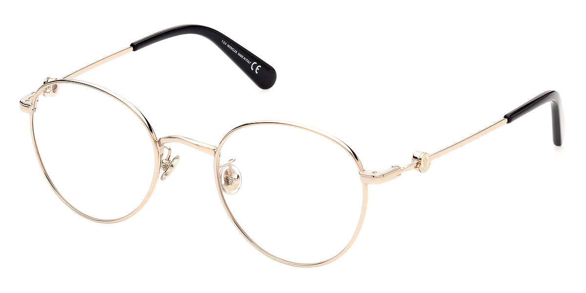 Moncler™ ML5140-D 028 50 Shiny Rose Gold Eyeglasses