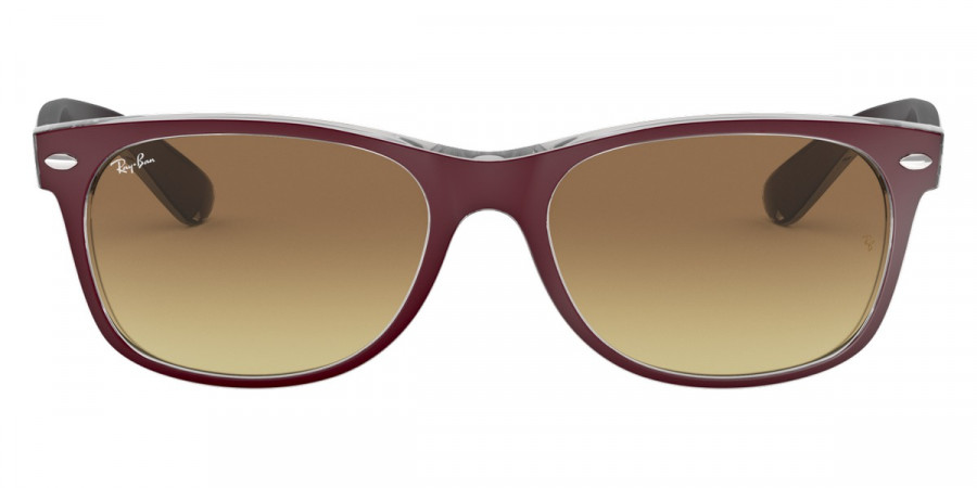 Ray-Ban™ New Wayfarer RB2132 605485 55 - Top Matte Bordo' on Transparent