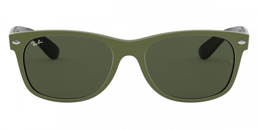 Ray-Ban™ New Wayfarer RB2132 646531 55 - Rubber Military Green On Black