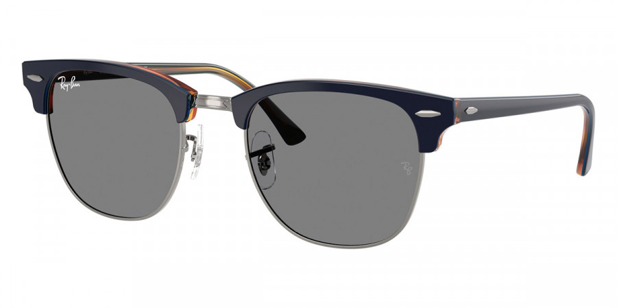 Ray-Ban™ Clubmaster RB3016 1278B1 49 - Gunmetal Blue/Blue on Red Havana