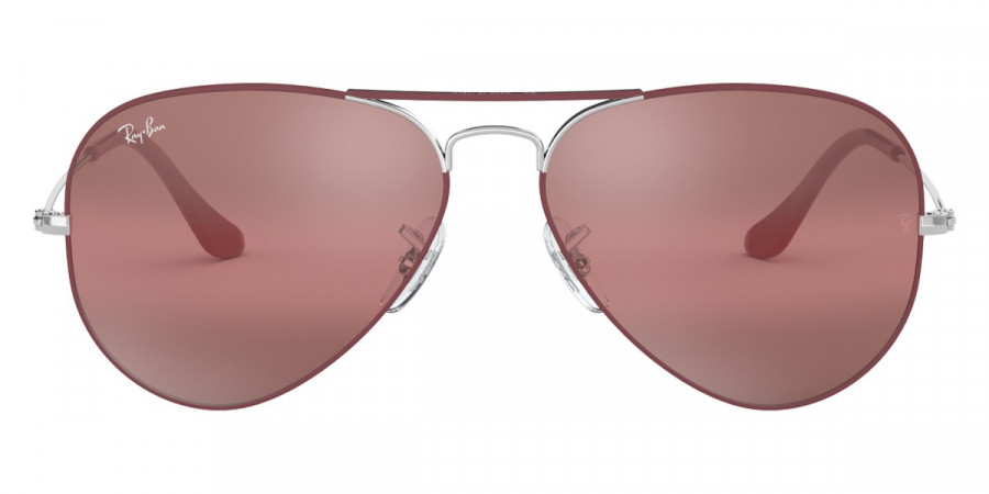 Ray-Ban™ Aviator Large Metal RB3025 9155AI 58 - Silver on Top Matte Bordeaux