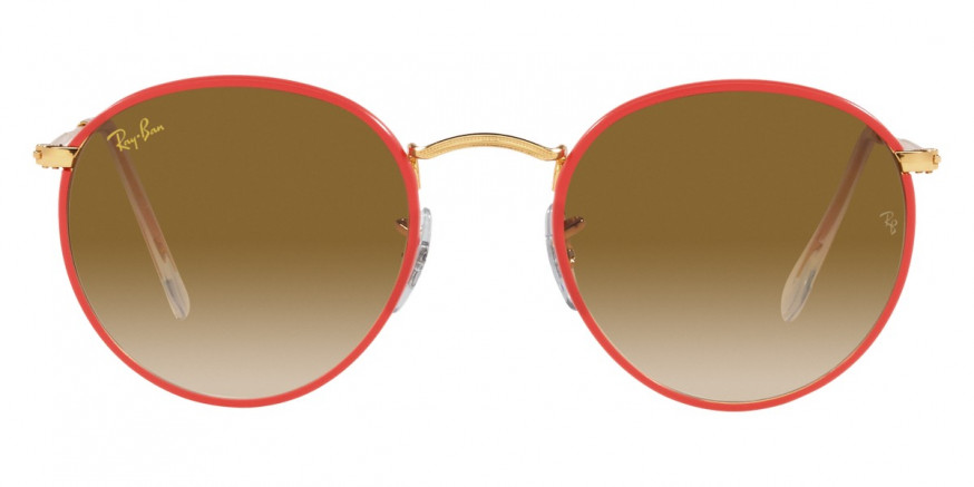 Rustiek verwijderen Rendezvous Ray-Ban™ Round Full Color RB3447JM 919651 50 Red On Legend Gold Sunglasses