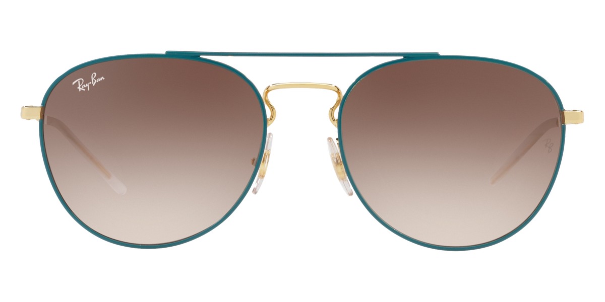 Ray-Ban™ RB3589 905613 55 Gold Top on Green Sunglasses