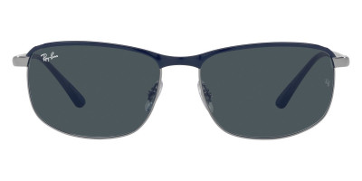 Ray-Ban™ RB3671 9144B1 60 Black On Silver Sunglasses