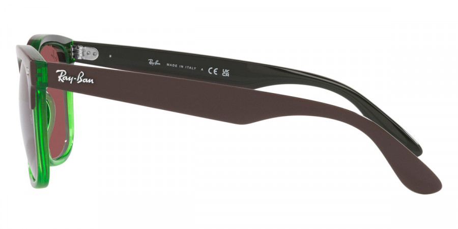 Color: Dark Brown on Transparent Green (663469) - Ray-Ban RB448766346954