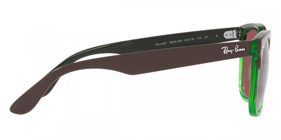 Color: Dark Brown on Transparent Green (663469) - Ray-Ban RB448766346954