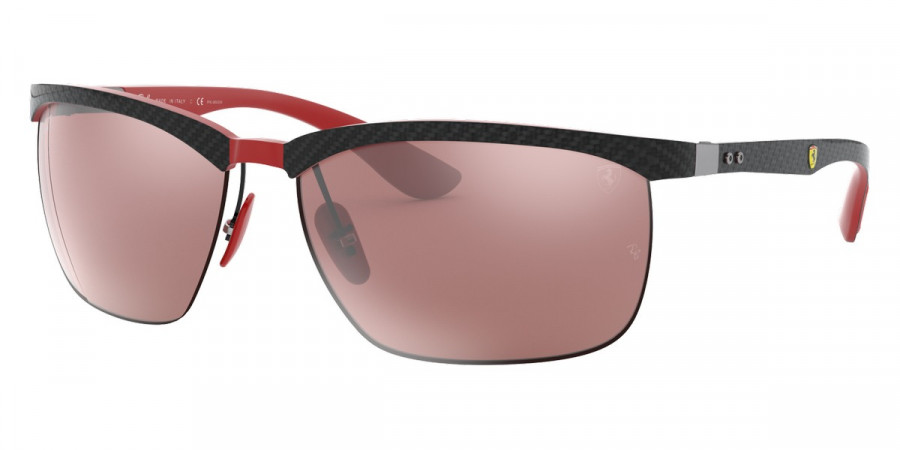 Color: Carbon/Rubber Red Ferrari (F050H2) - Ray-Ban RB8324MF050H264