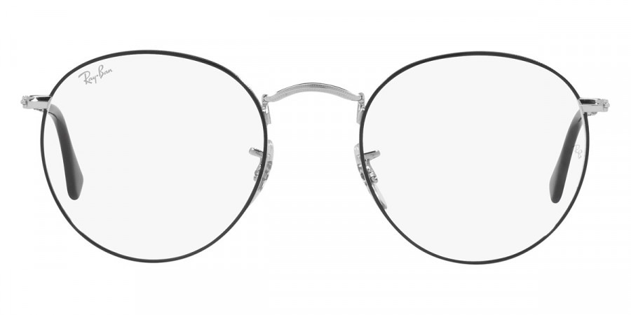 Ray-Ban™ Round Metal RX3447V 2861 50 - Black on Silver