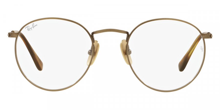 Ray-Ban™ Round RX8247V 1222 47 - Demigloss Antique Gold