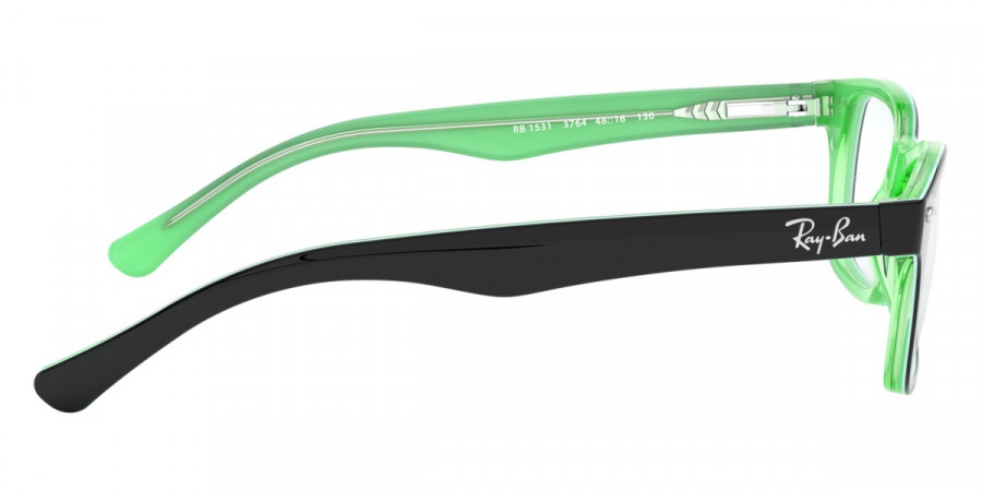 Color: Black On Green Transparent (3764) - Ray-Ban RY1531376446