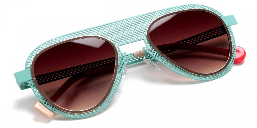 Sabine Be™ Be Legend Hole Sun 507 51 - Satin Turquoise Perforated/Polished Rose Gold