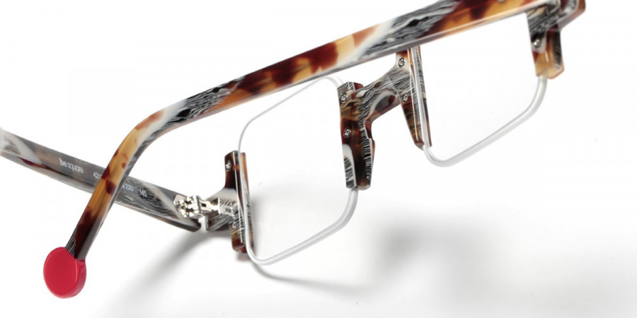 Color: Satin White/Shiny Vintage Tortoise (220) - Sabine Be SBESQU220139542