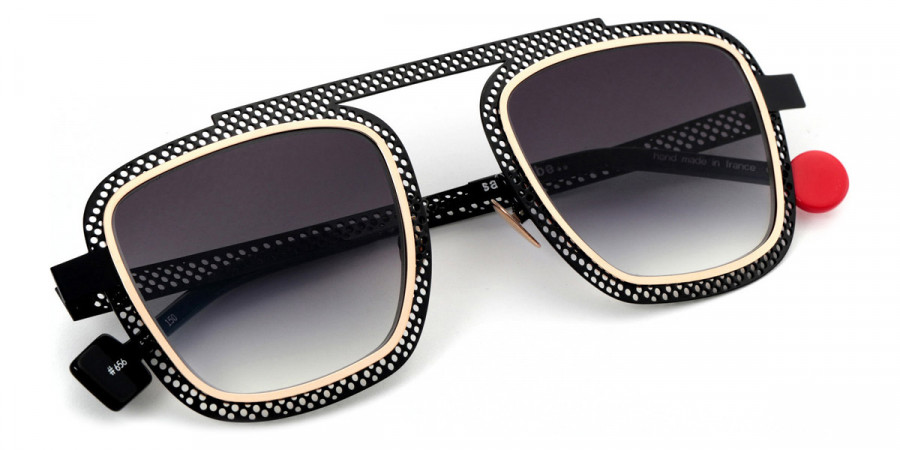 Sabine Be™ Be Boyish Hole Sun 656 52 - Glossy Black Perforated/Polished Rose Gold