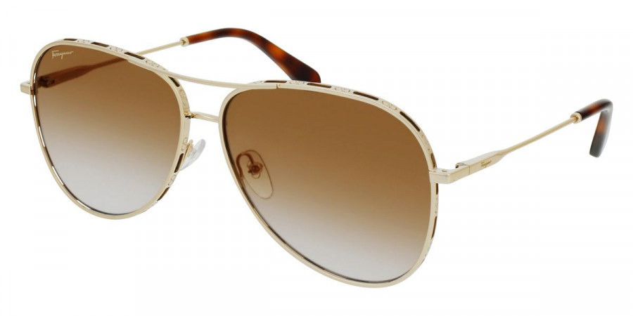 Salvatore Ferragamo™ SF268S 793 62 - Yellow Gold/Caramel