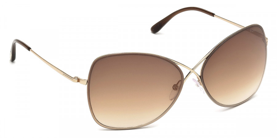 Tom Ford™ FT0250 Colette 28F 63 - Shiny Rose Gold/Dark Brown