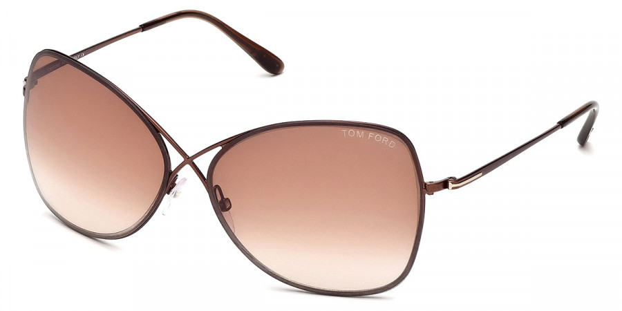 Color: Shiny Brown/Transparent Brown (48F) - Tom Ford FT0250Colette48F63