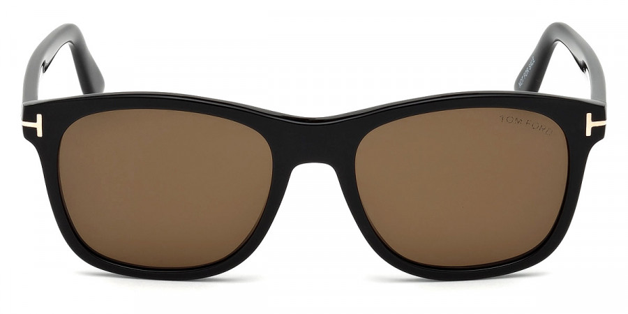 Tom Ford™ FT0595 Eric-02 01J 55 - Shiny Black/Rose Gold T Logo