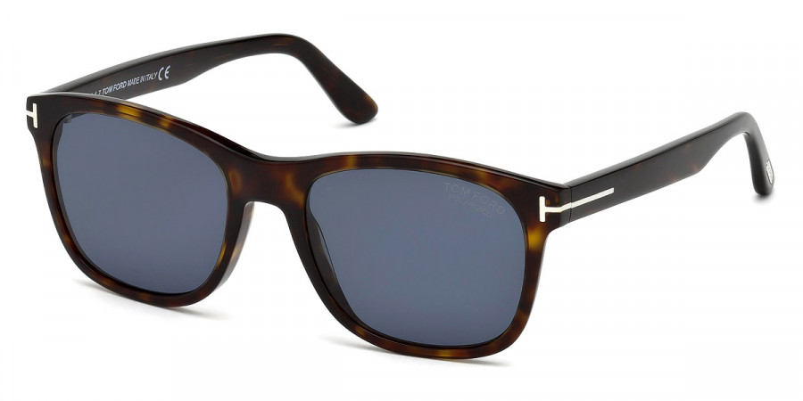 Color: Shiny Dark Havana/Palladium T Logo (52D) - Tom Ford FT0595Eric-0252D55