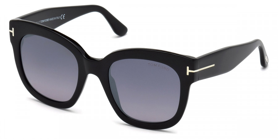 Color: Shiny Black/Palladium T Logo (01C) - Tom Ford FT0613Beatrix-0201C52