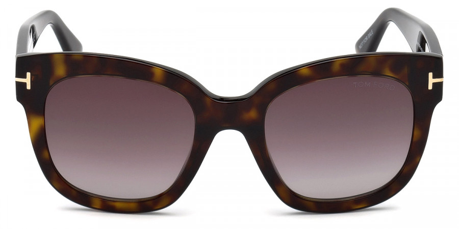 Tom Ford™ FT0613 Beatrix-02 52T 52 - Shiny Classic Dark Havana/Rose Gold T Logo