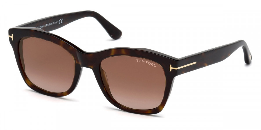 Color: Classic Dark Havana/Rose Gold T Logo (52F) - Tom Ford FT0614Lauren-0252F52