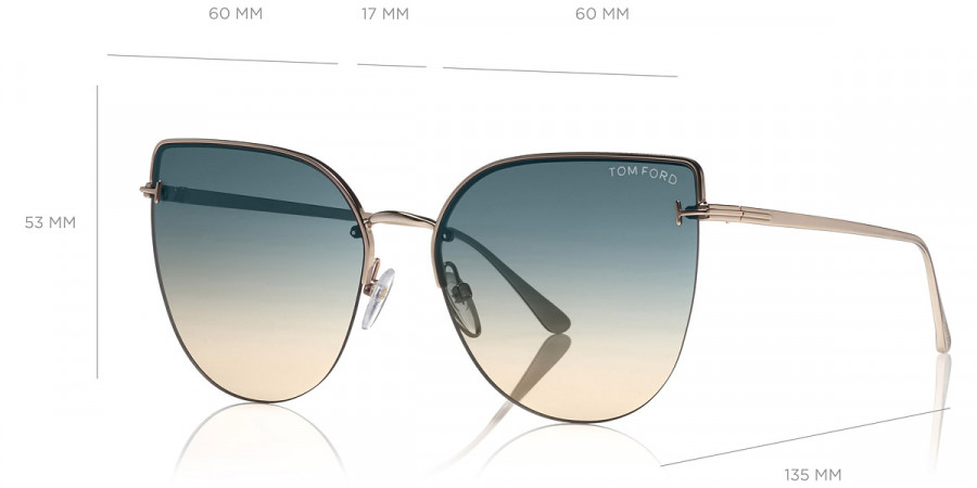 Color: Shiny Rose Gold (28P) - Tom Ford FT0652Ingrid-0228P60