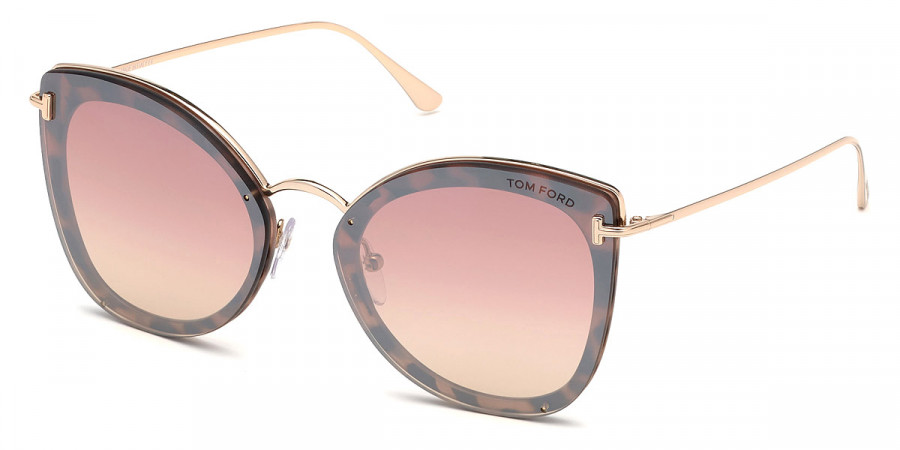 Color: Vintage Pink Havana/Shiny Rose Gold (55Z) - Tom Ford FT0657Charlotte55Z62