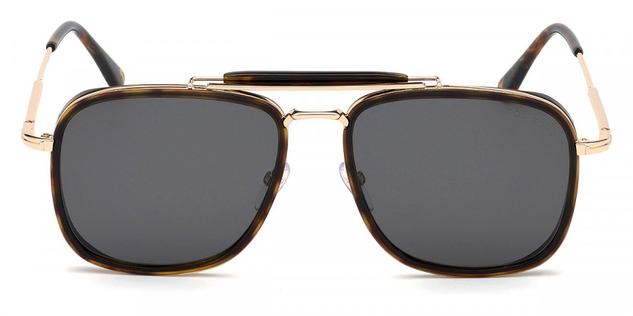 Tom Ford™ FT0665 Huck 52A 58 - Shiny Classic Dark Havana Acetate/Shiny Rose Gold