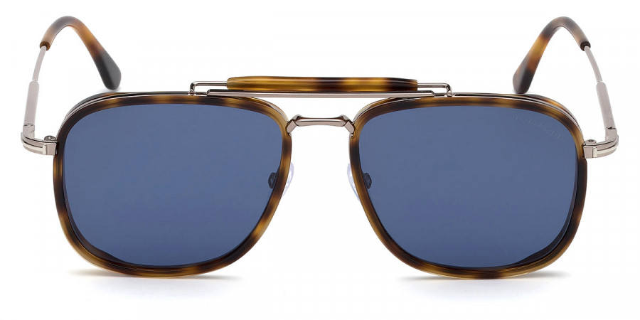 Tom Ford™ FT0665 Huck 53V 58 - Shiny Blonde Havana Acetate/Light Ruthenium