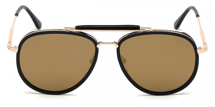 Tom Ford™ FT0666 Tripp 01G 58 - Shiny Black Acetate/Shiny Rose Gold