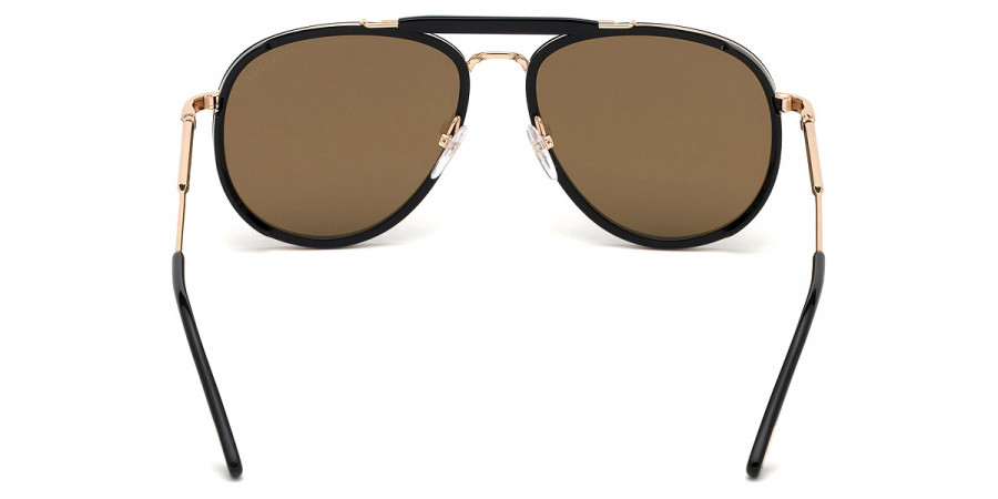 Color: Shiny Black Acetate/Shiny Rose Gold (01G) - Tom Ford FT0666Tripp01G58