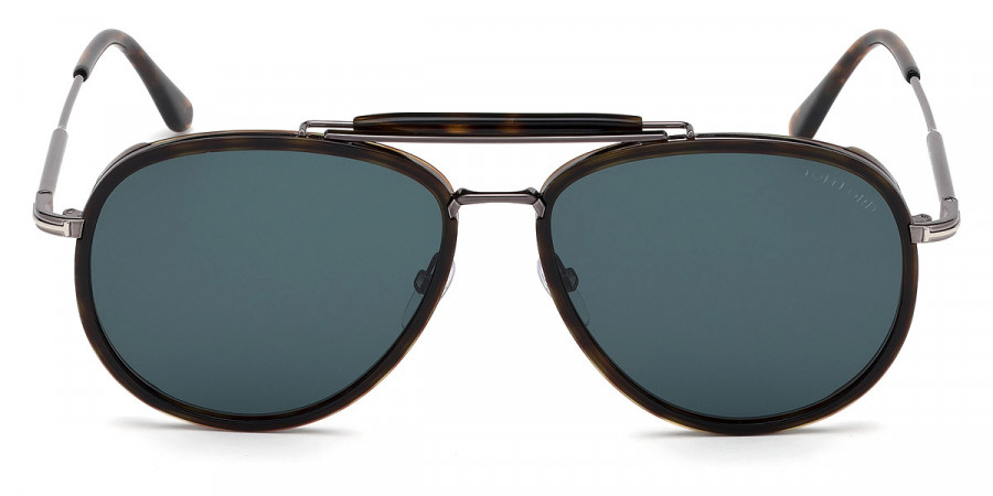 Tom Ford™ FT0666 Tripp 52N 58 - Shiny Dark Havana Acetate/Shiny Dark Ruthenium