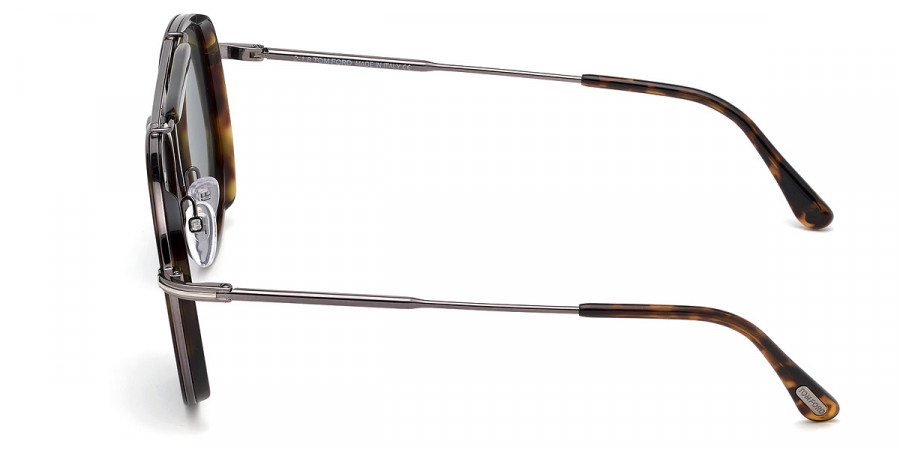 Color: Shiny Dark Havana Acetate/Shiny Dark Ruthenium (52N) - Tom Ford FT0666Tripp52N58