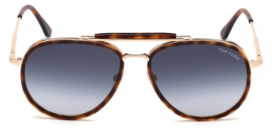 Tom Ford™ FT0666 Tripp 54W 58 - Shiny Red Havana Acetate/Shiny Rose Gold