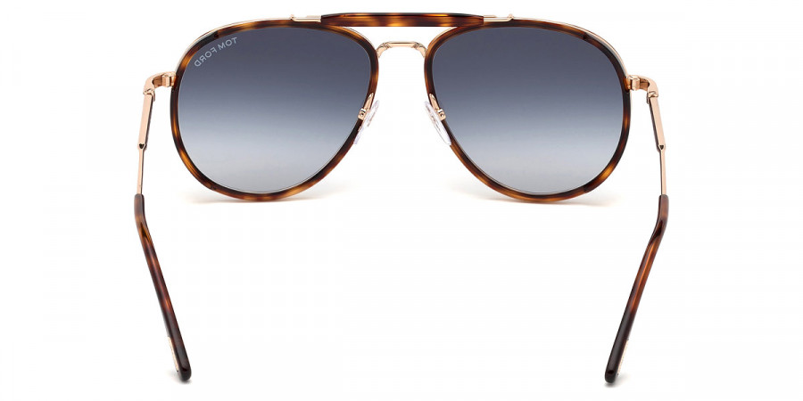 Color: Shiny Red Havana Acetate/Shiny Rose Gold (54W) - Tom Ford FT0666Tripp54W58