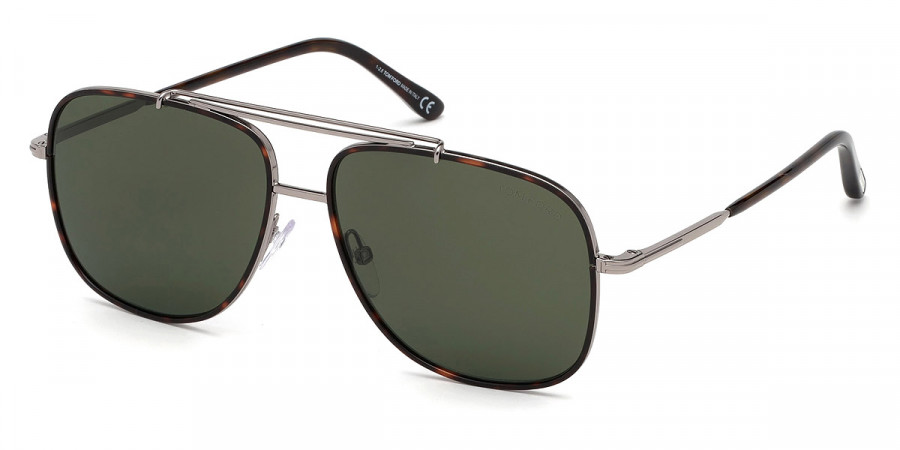 Color: Light Ruthenium/Classic Dark Havana Acetate (14N) - Tom Ford FT0693Benton14N58