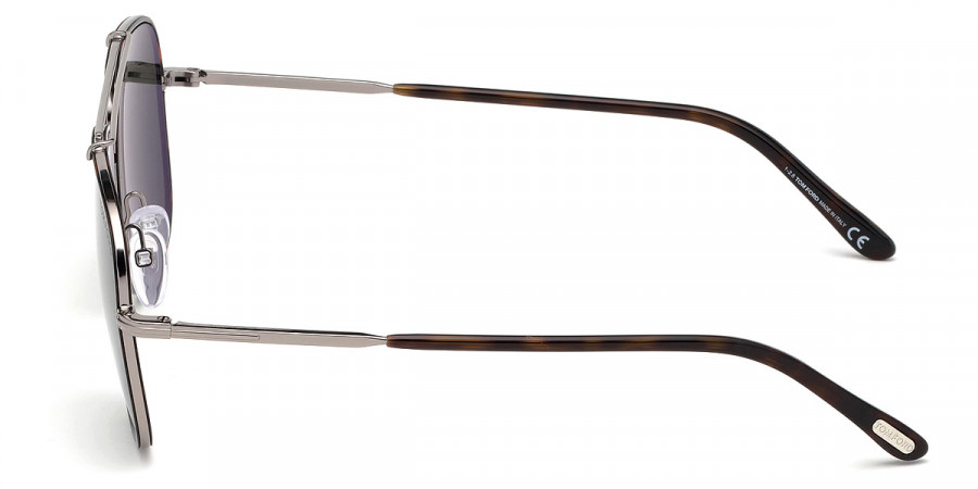 Color: Light Ruthenium/Classic Dark Havana Acetate (14N) - Tom Ford FT0693Benton14N58