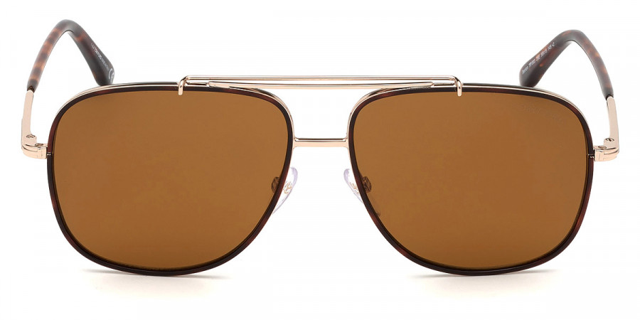 Tom Ford™ FT0693 Benton 28E 58 - Shiny Rose Gold/Red Havana Acetate