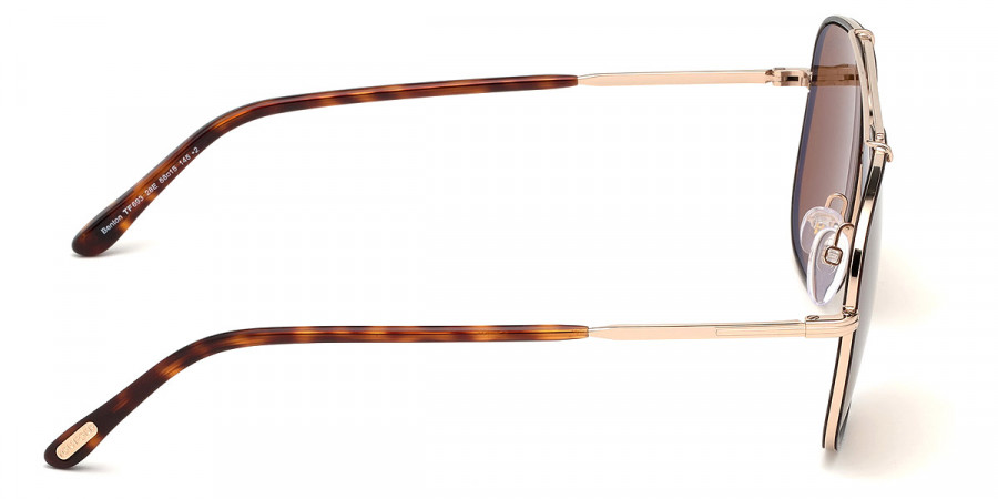 Color: Shiny Rose Gold/Red Havana Acetate (28E) - Tom Ford FT0693Benton28E58