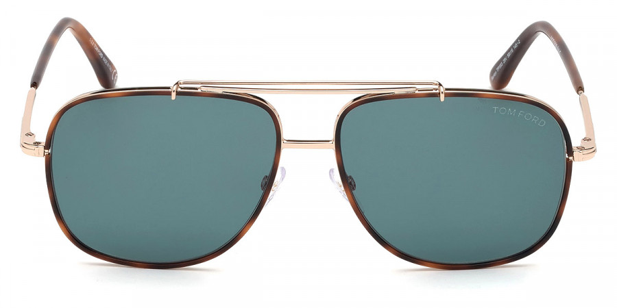 Tom Ford™ FT0693 Benton 28V 58 - Shiny Rose Gold/Classic Havana Acetate