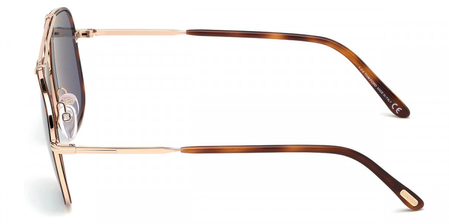 Color: Shiny Rose Gold/Classic Havana Acetate (28V) - Tom Ford FT0693Benton28V58