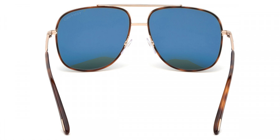 Color: Shiny Rose Gold/Classic Havana Acetate (28V) - Tom Ford FT0693Benton28V58