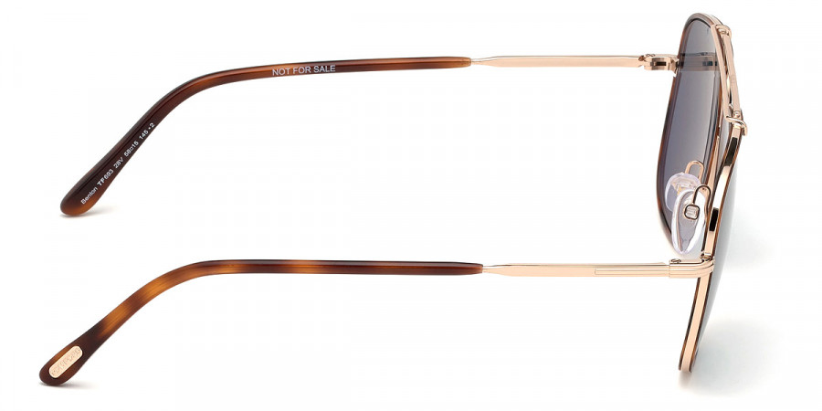 Color: Shiny Rose Gold/Classic Havana Acetate (28V) - Tom Ford FT0693Benton28V58