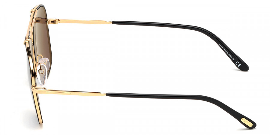 Color: Shiny Yellow Gold/Black Acetate (30A) - Tom Ford FT0693Benton30A58