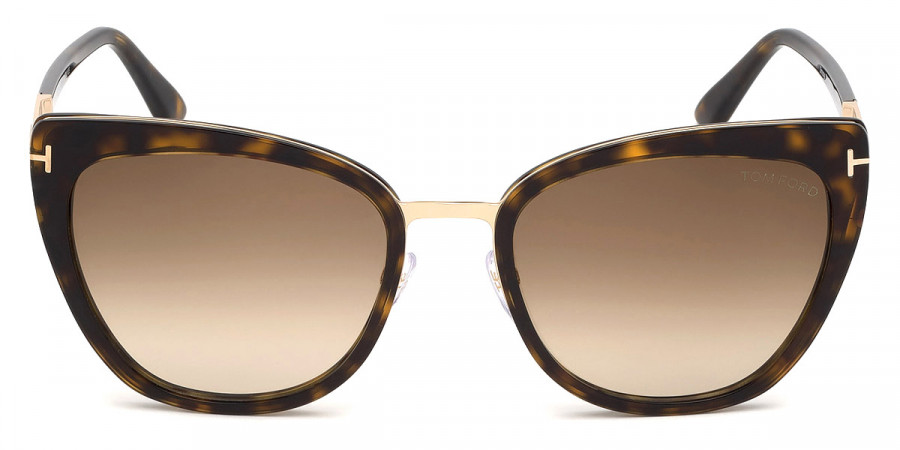 Tom Ford™ FT0717 Simona 52F 57 - Shiny Dark Havana/Rose Gold