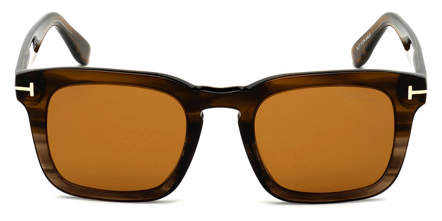 Tom Ford™ FT0751 Dax 55E 50 - Dark Brown Fade to Light Striped Brown