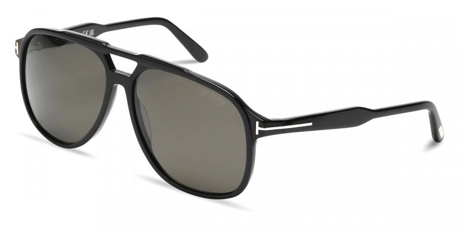 Tom Ford™ FT0753 Raoul 01D 62 - Shiny Black/T Logo