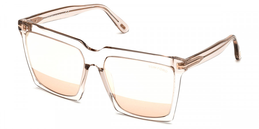 Color: Shiny Transparent Light Sand (20Z) - Tom Ford FT0764Sabrina-0220Z58