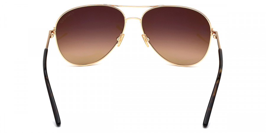 Color: Shiny Rose Gold/Classic Dark Havana (28F) - Tom Ford FT0823Clark28F61