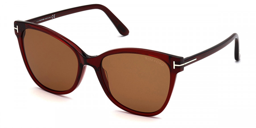 Color: Shiny Transparent Burgundy (68E) - Tom Ford FT0844Ani68E58